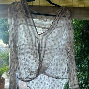 Free People Linen boho top